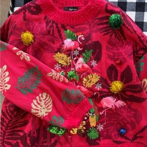 Joyous Red Flamingo Sweater by Leg Avenue